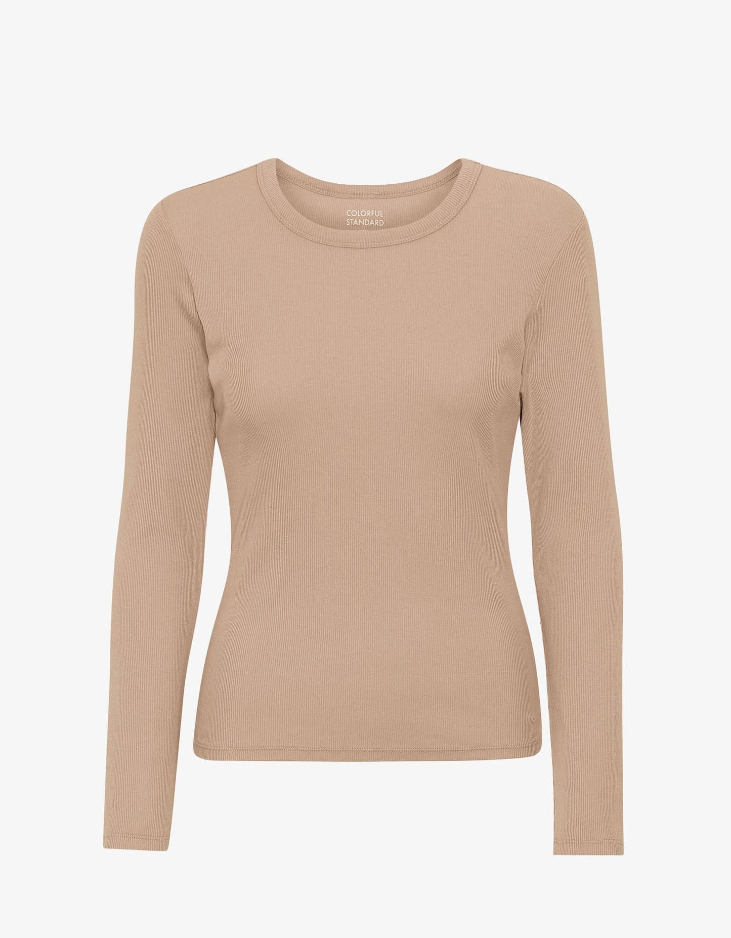 T-shirt manches longues côtelé en coton bio | beige "honey beige"