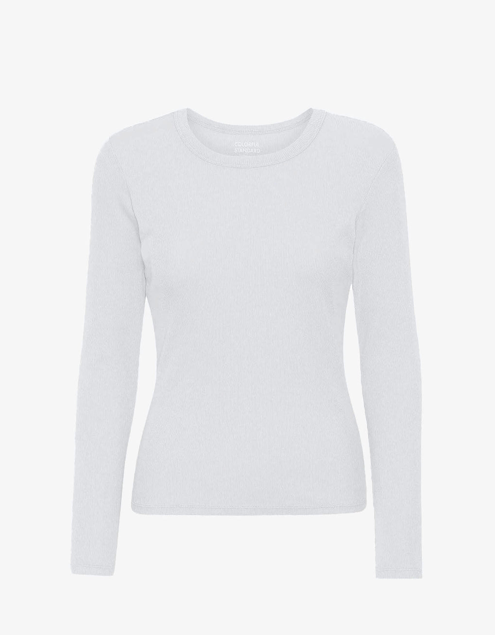 T-shirt manches longues côtelé blanc en coton bio - optical white
