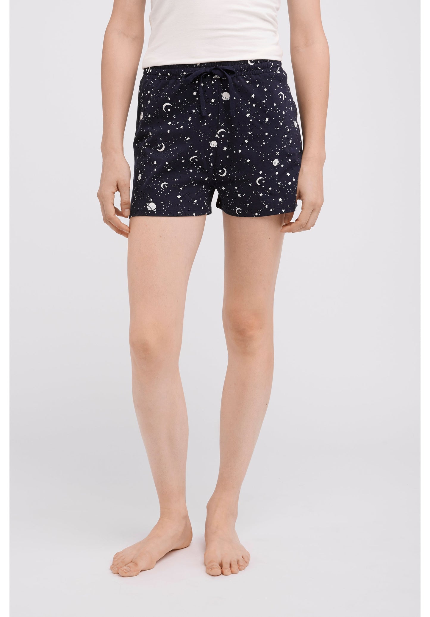 Short de pyjama motifs galaxy en coton bio