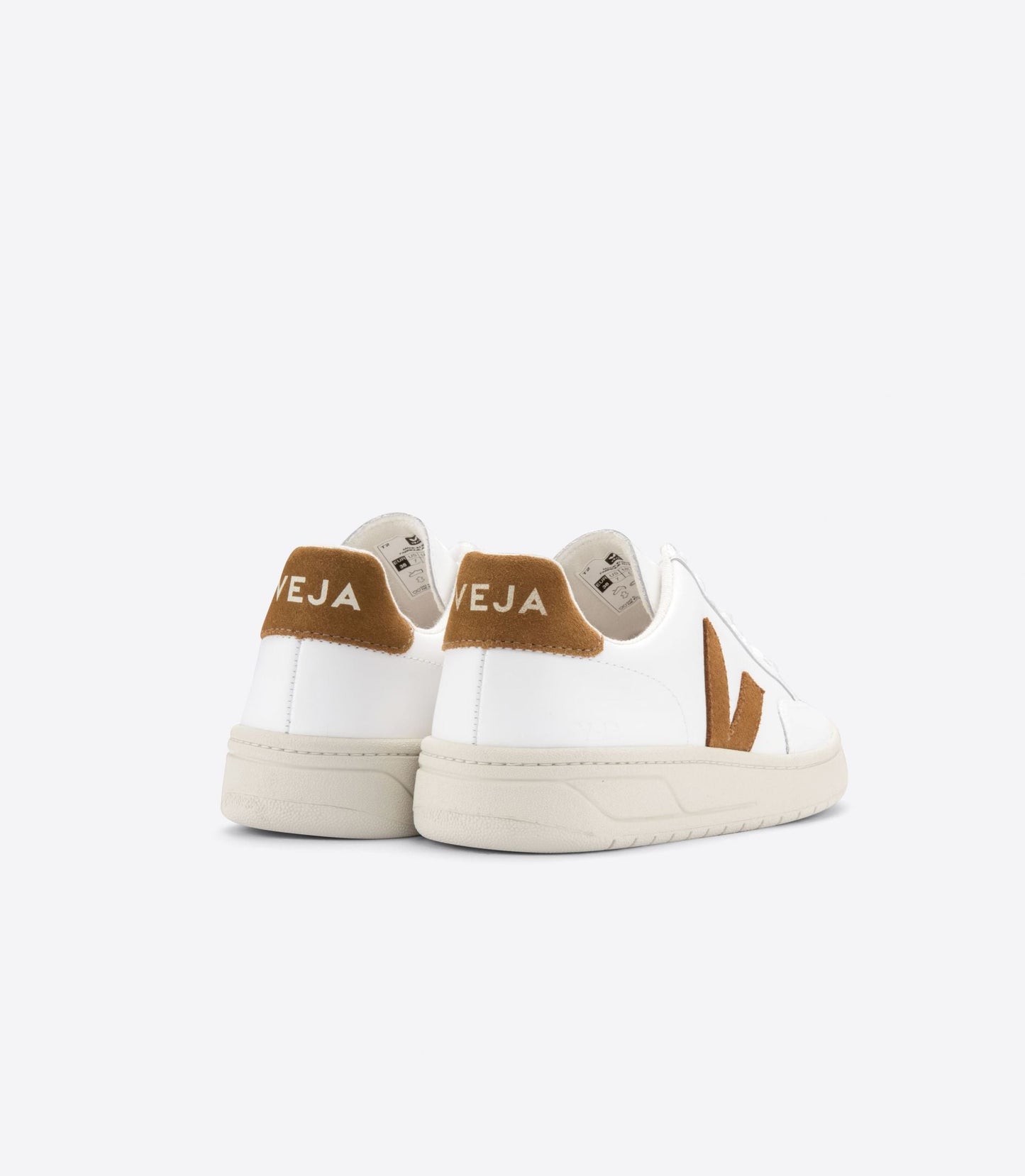 Basket v-12 leather extra white camel