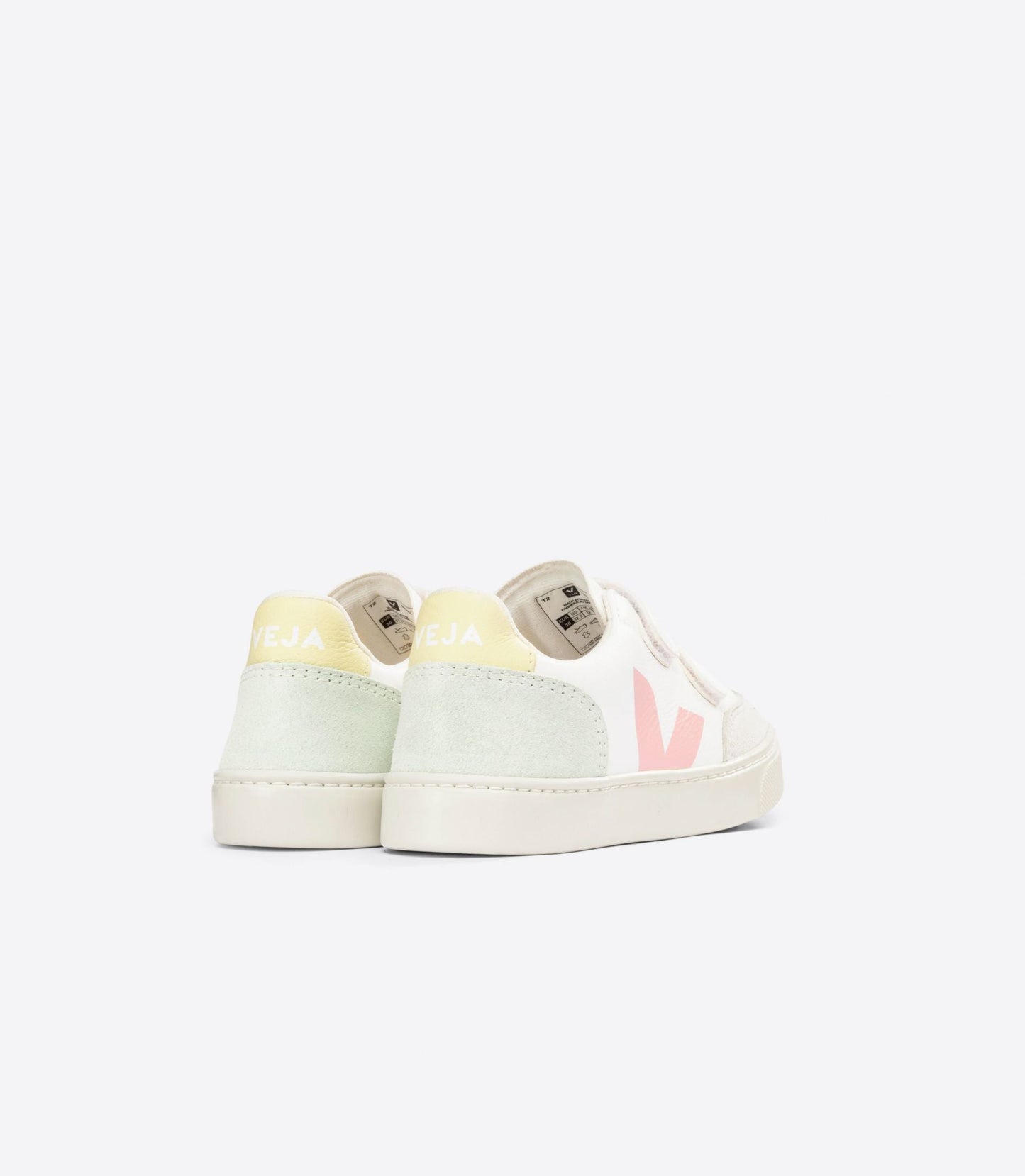 Baskets enfant en cuir sans chrome | rose "v-12 chromefree leather white multico jade"