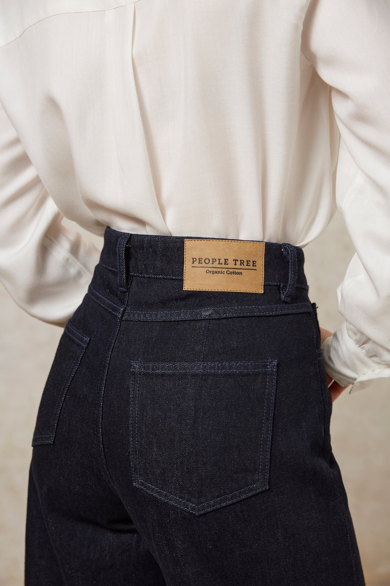 Jean ample bleu foncé en coton bio - flora wide leg jeans dark blue