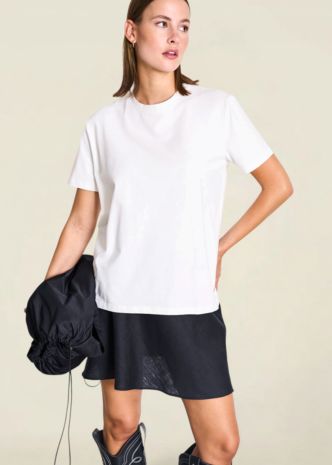 Jupe en lin | noir "cercis - black" | Black