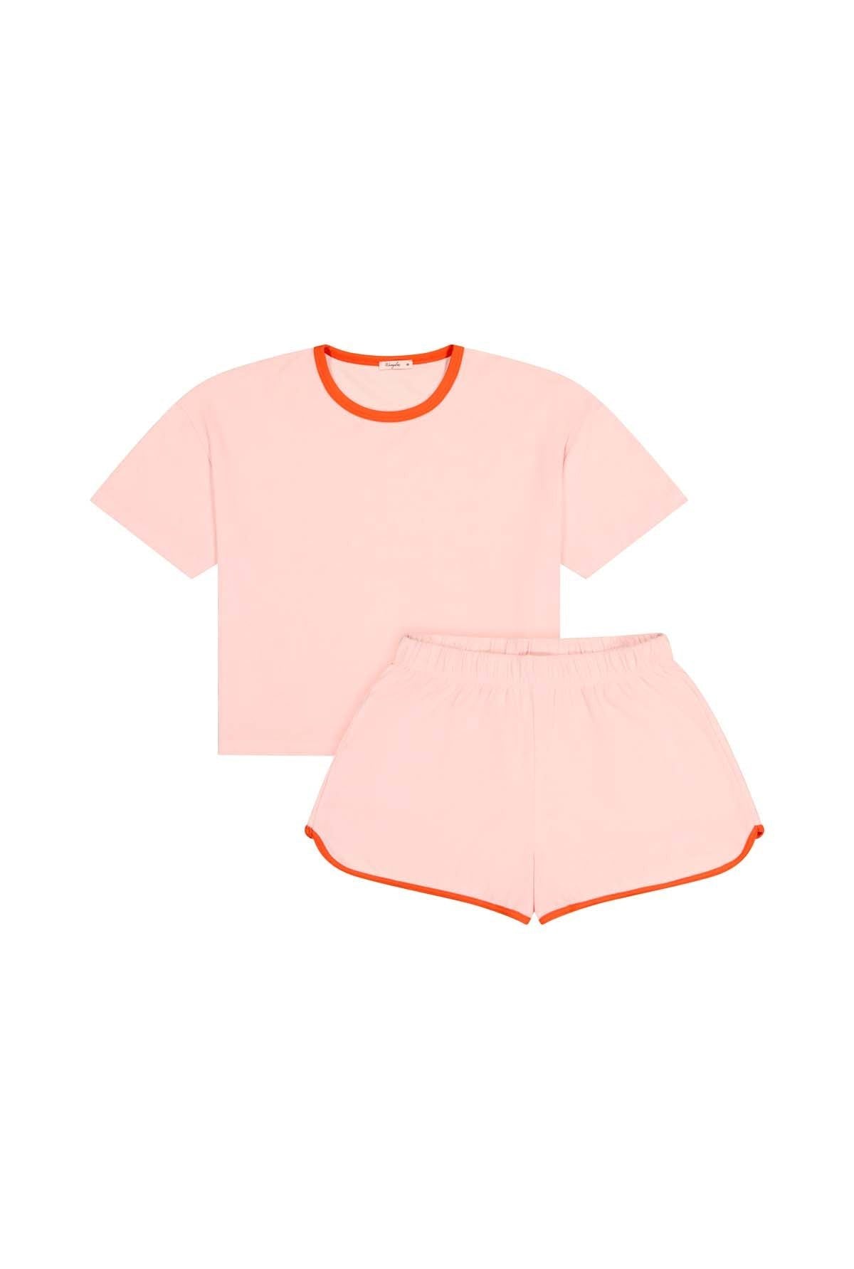 Ensemble éponge en coton bio | rose et rouge | Rose