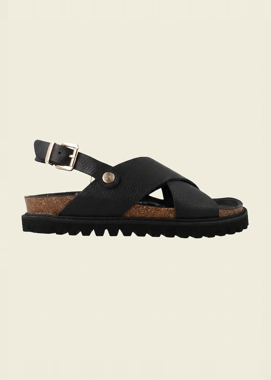 Sandales en cuir certifié | noir "melen embossed leather dark" new | Leather dark
