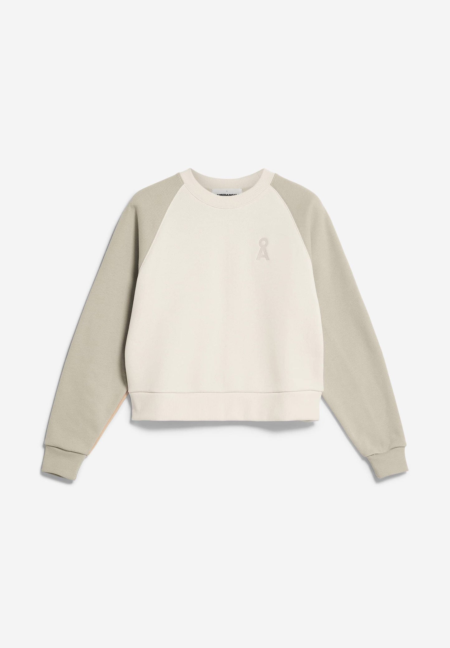 Sweat avec logo brodé en coton bio | Écru "aally gal colorblock sand stone-undyed"