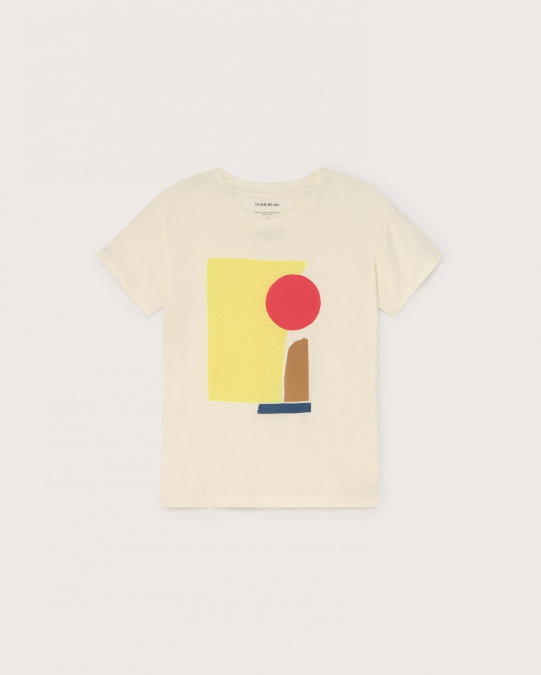 T-shirt imprimé blanc en coton bio - abstract