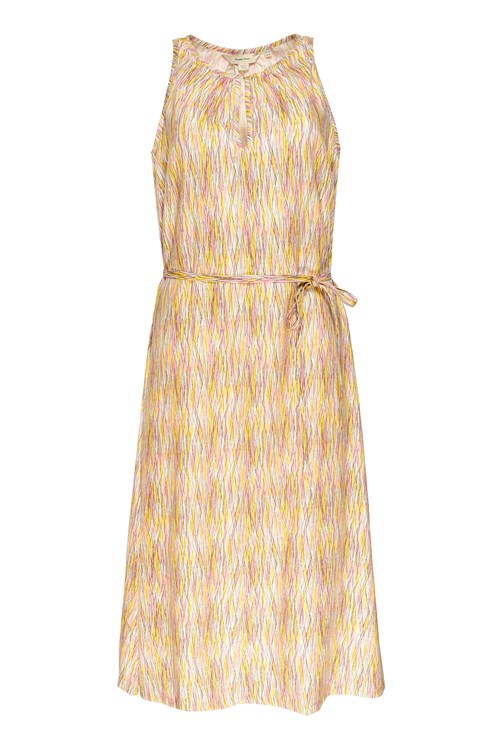 Robe longue motif jaune et rose en tencel - Agatha
