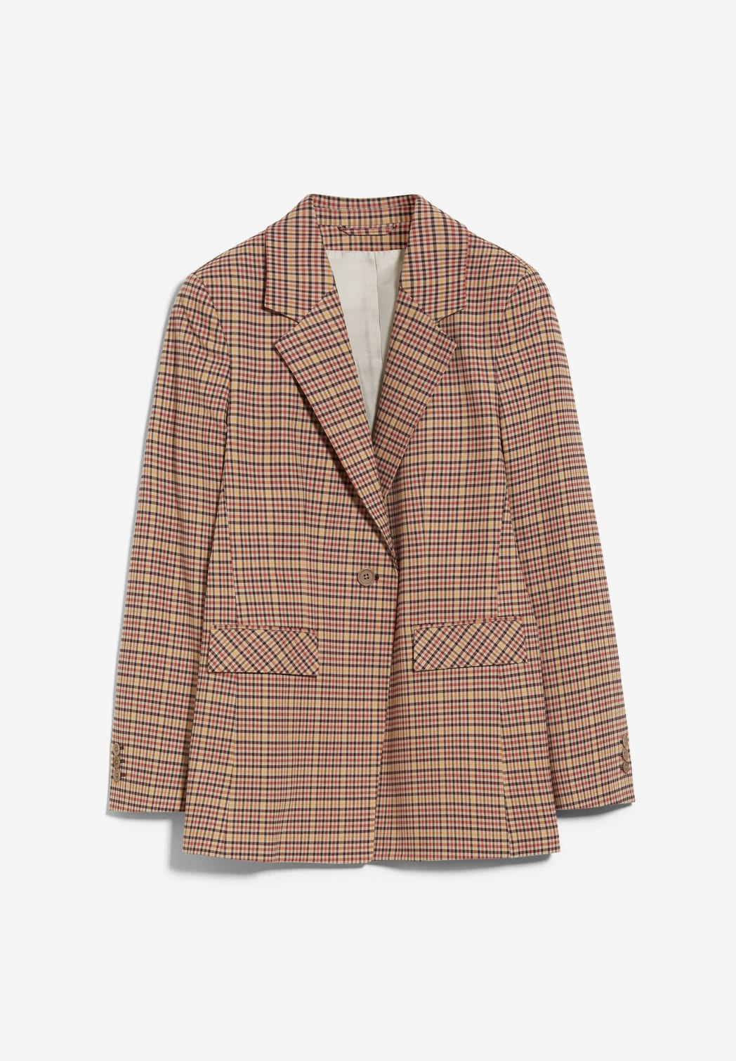 Blazer à carreaux en coton mélangé - andreaa tartan kitt-fudge