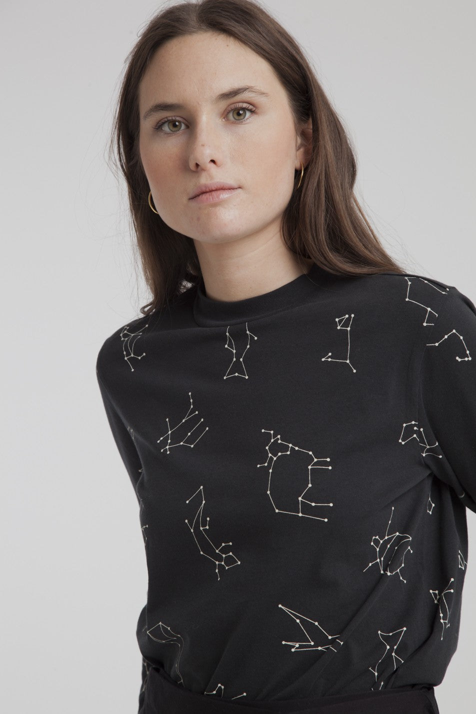 T-shirt manches longues marine en coton bio - animal zoodiak