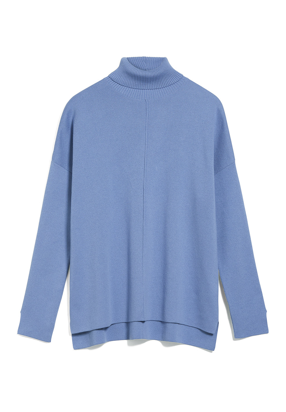 Pull ample col roulé bleu clair en coton bio - Ayakaa