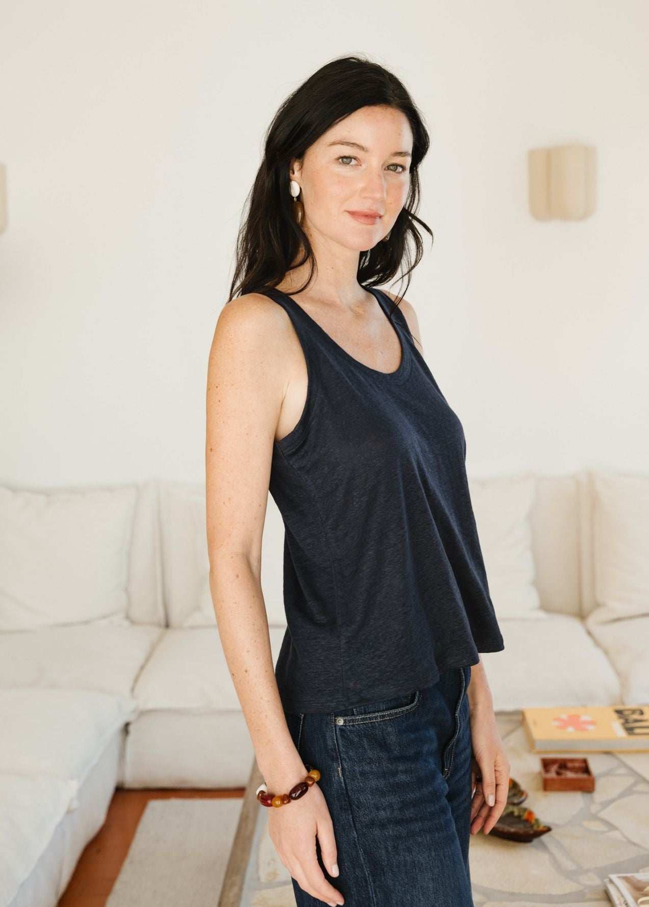Débardeur en lin upcyclé | marine | Marine