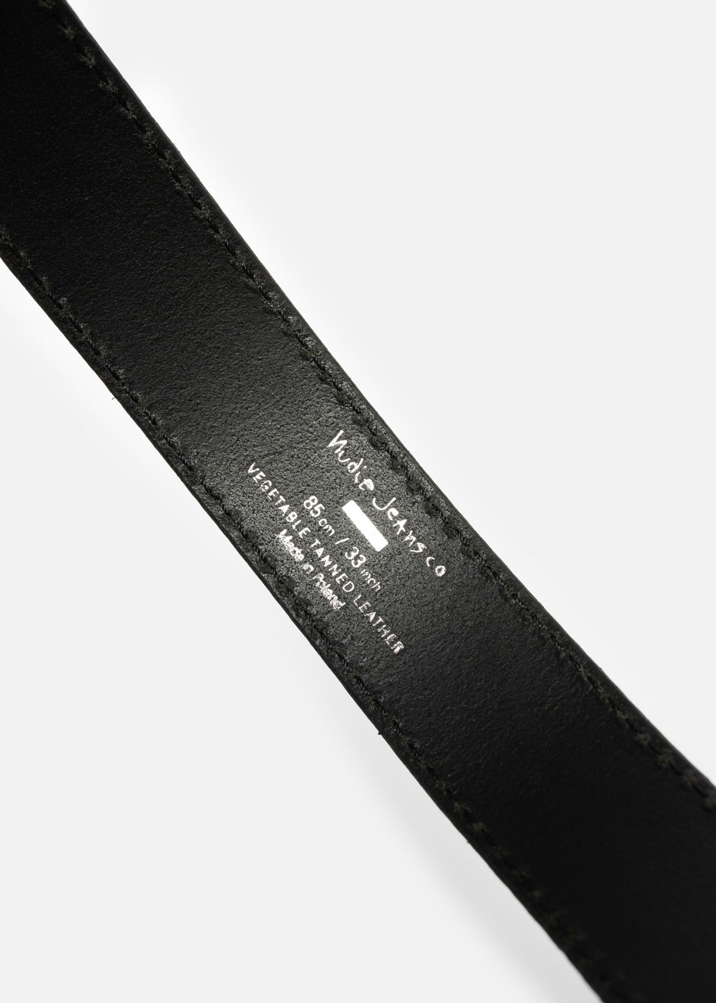 Ceinture en cuir à tannage végétal | noir "Faux reptile leather belt - black" | Black