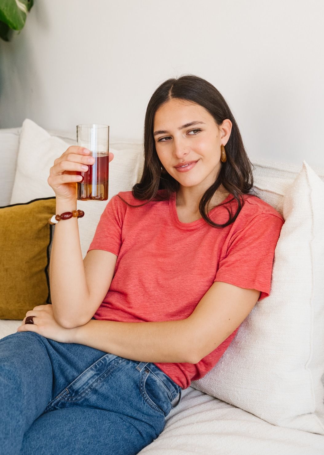 T-shirt lin upcyclé | corail | Corail