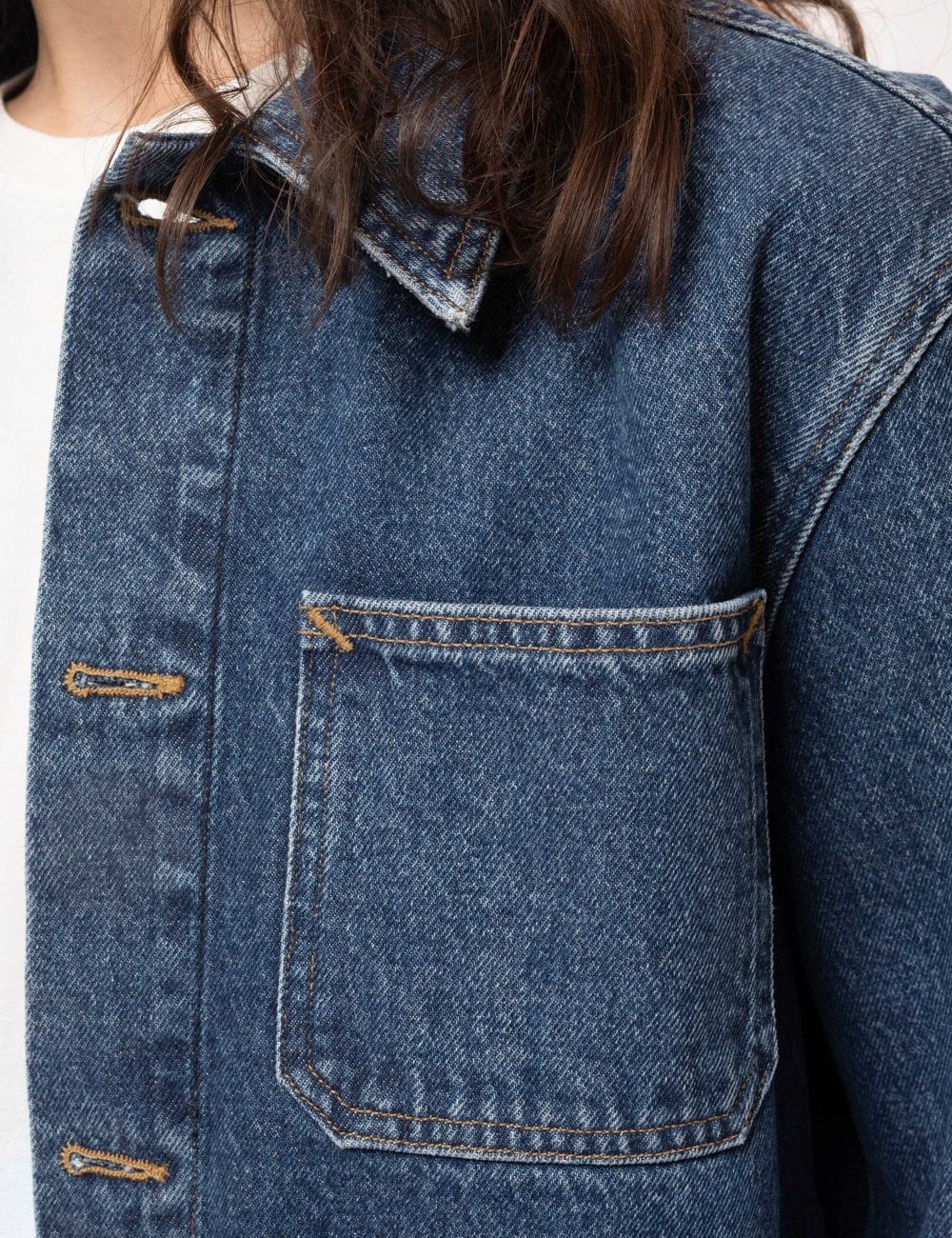 Veste en jean en coton bio et recyclé | bleu "barney 90s blue denim"