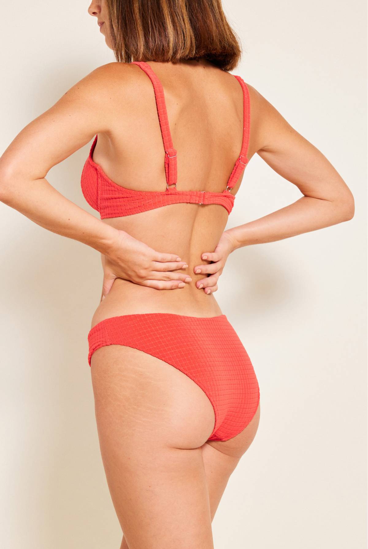 Bas de maillot en matière recyclée | rouge "agathe cayenne"