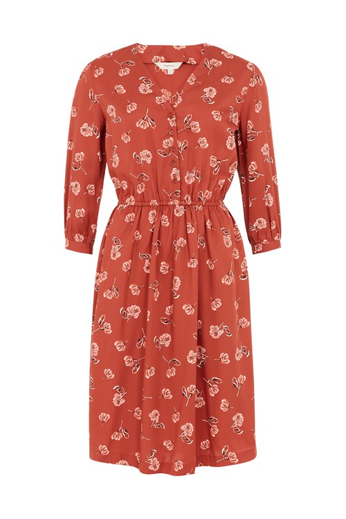 Robe rouge fleurie en tencel - Becky