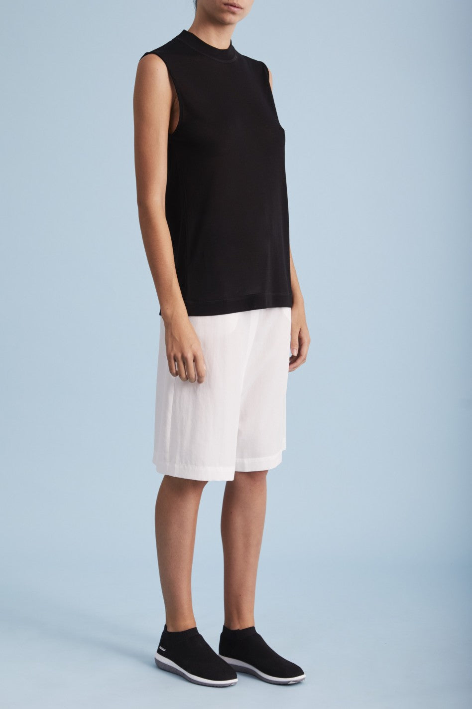 Top sans manches noir en tencel - Melania