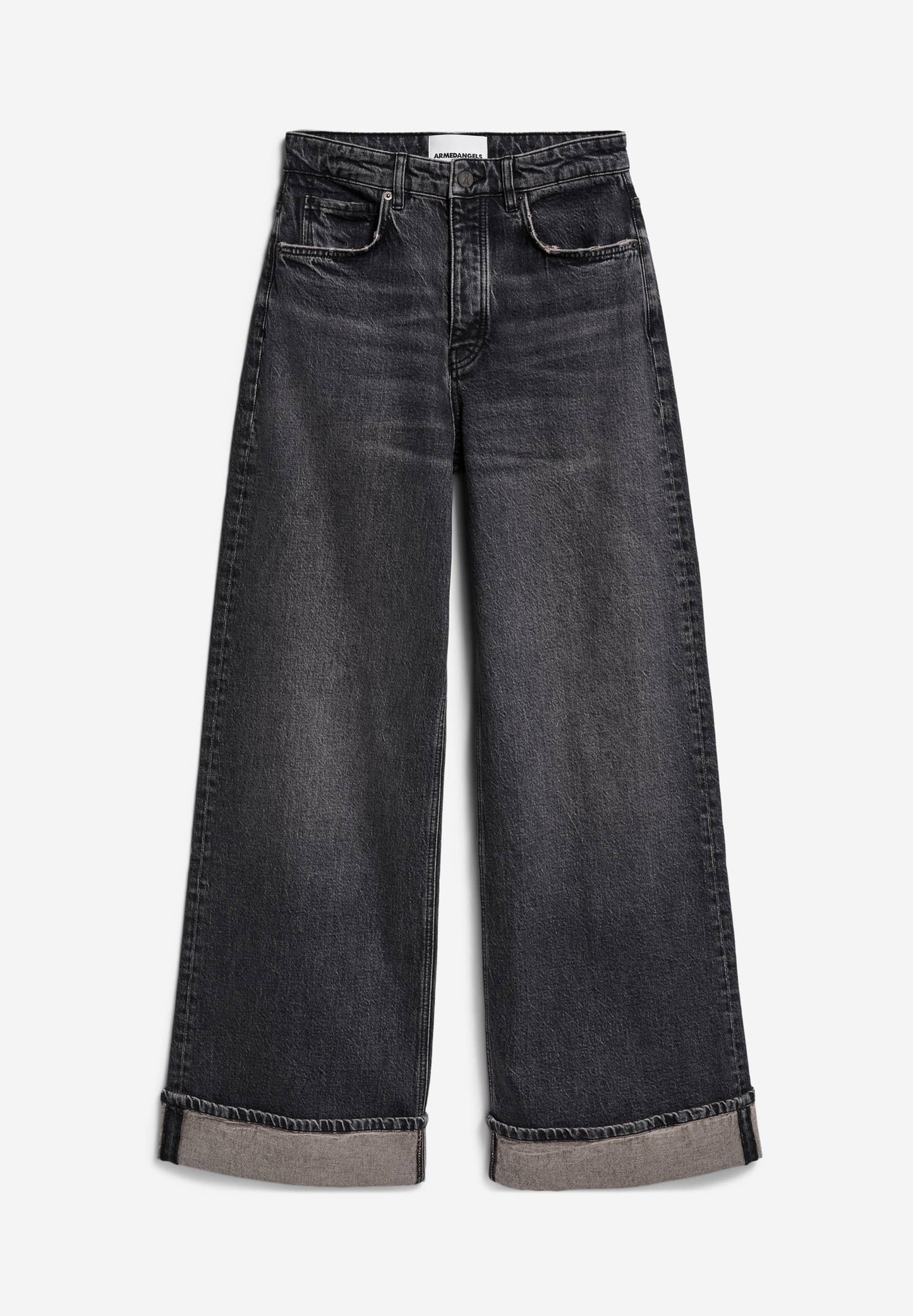Jean ample en coton bio et recyclé | gris "blinaa washed obsidian"