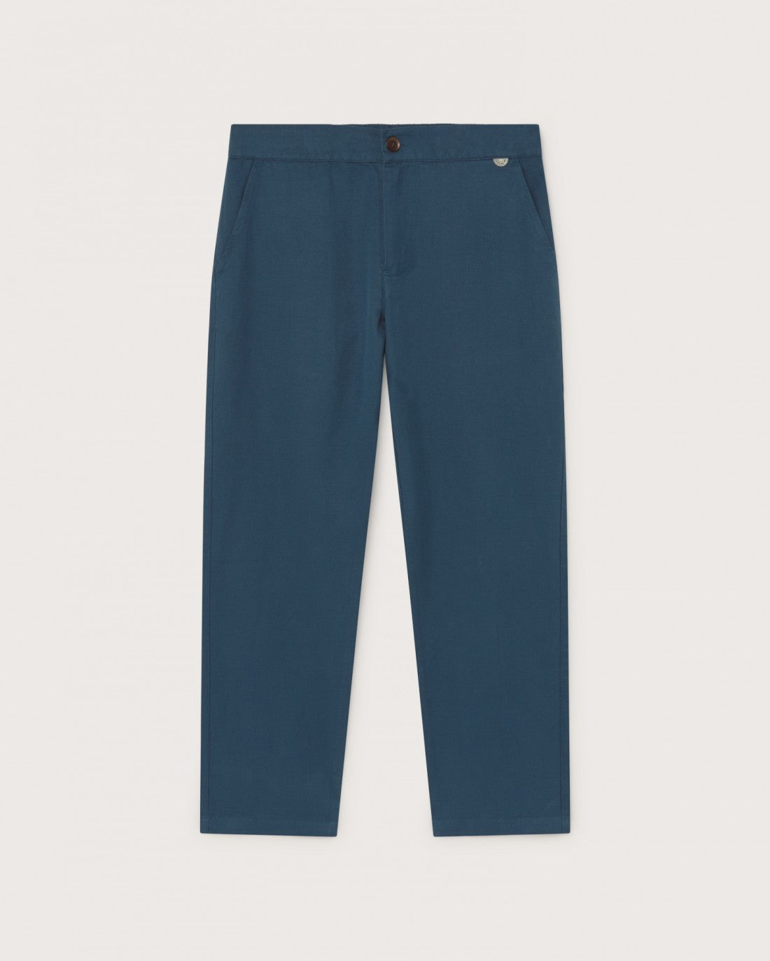 Pantalon bleu canard en chanvre, coton bio et tencel - Dafne
