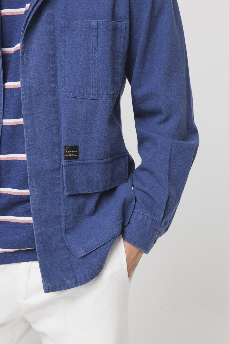 Veste bleue en coton bio - blue james