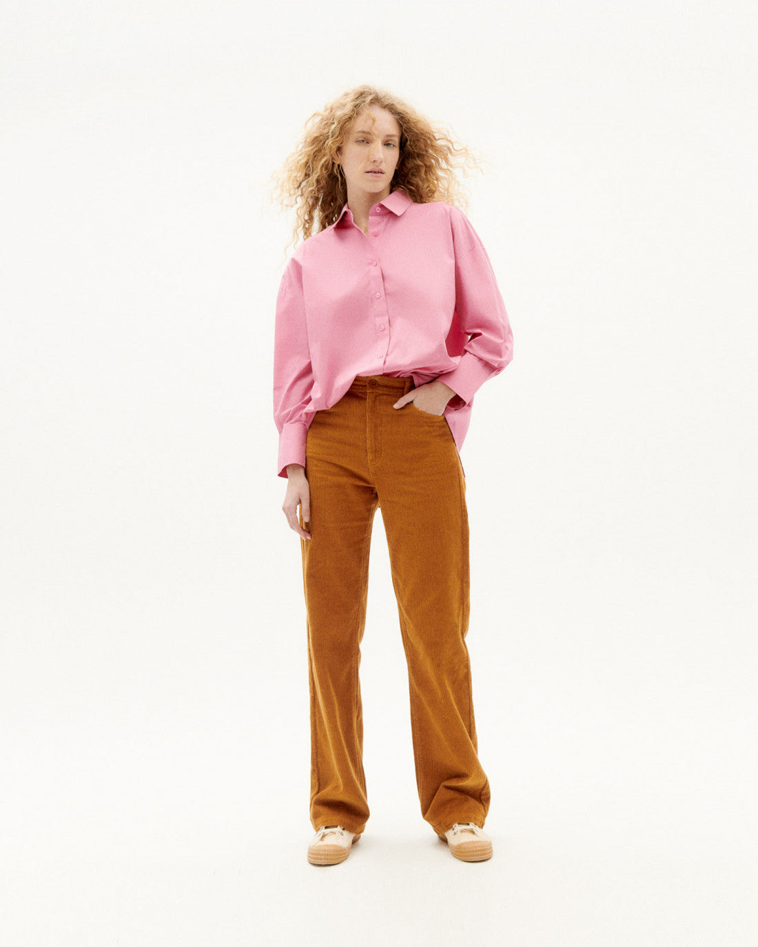 Chemise oversize rose en coton bio - pink carangi blouse