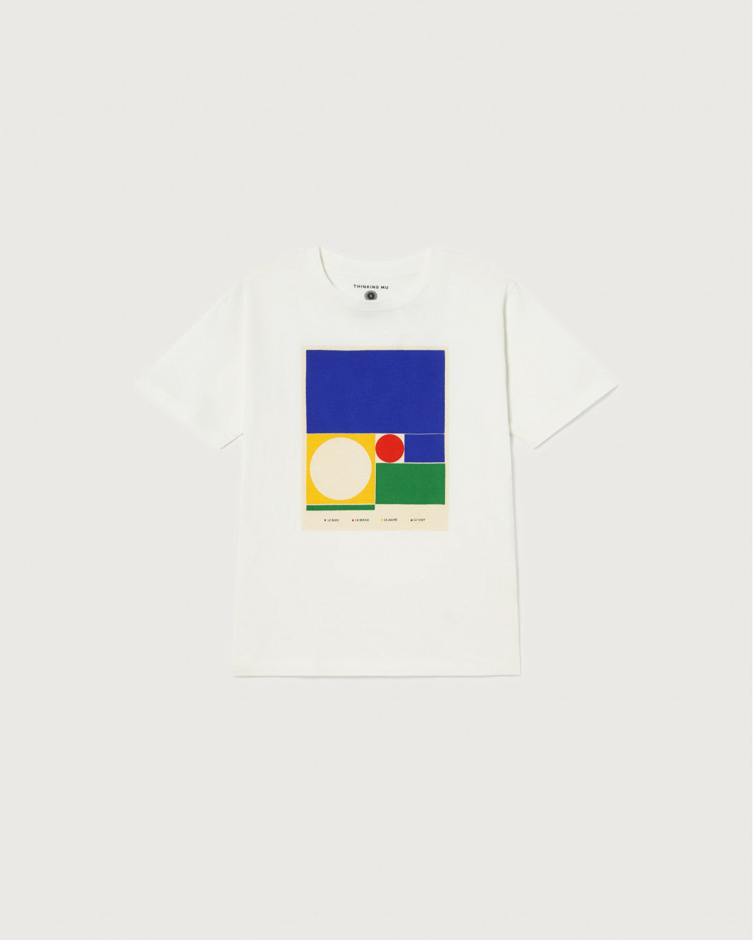 T-shirt blanc ample à motifs en coton bio - color chart t-shirt snow white
