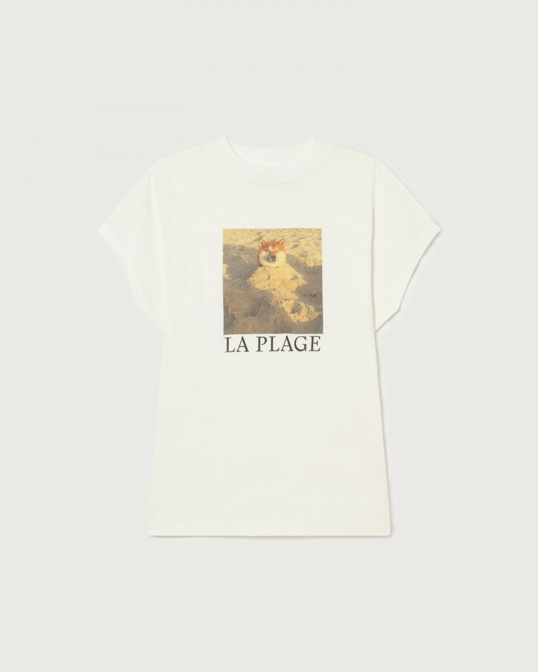 T-shirt imprimé blanc en coton bio - la plage t-shirt snow white