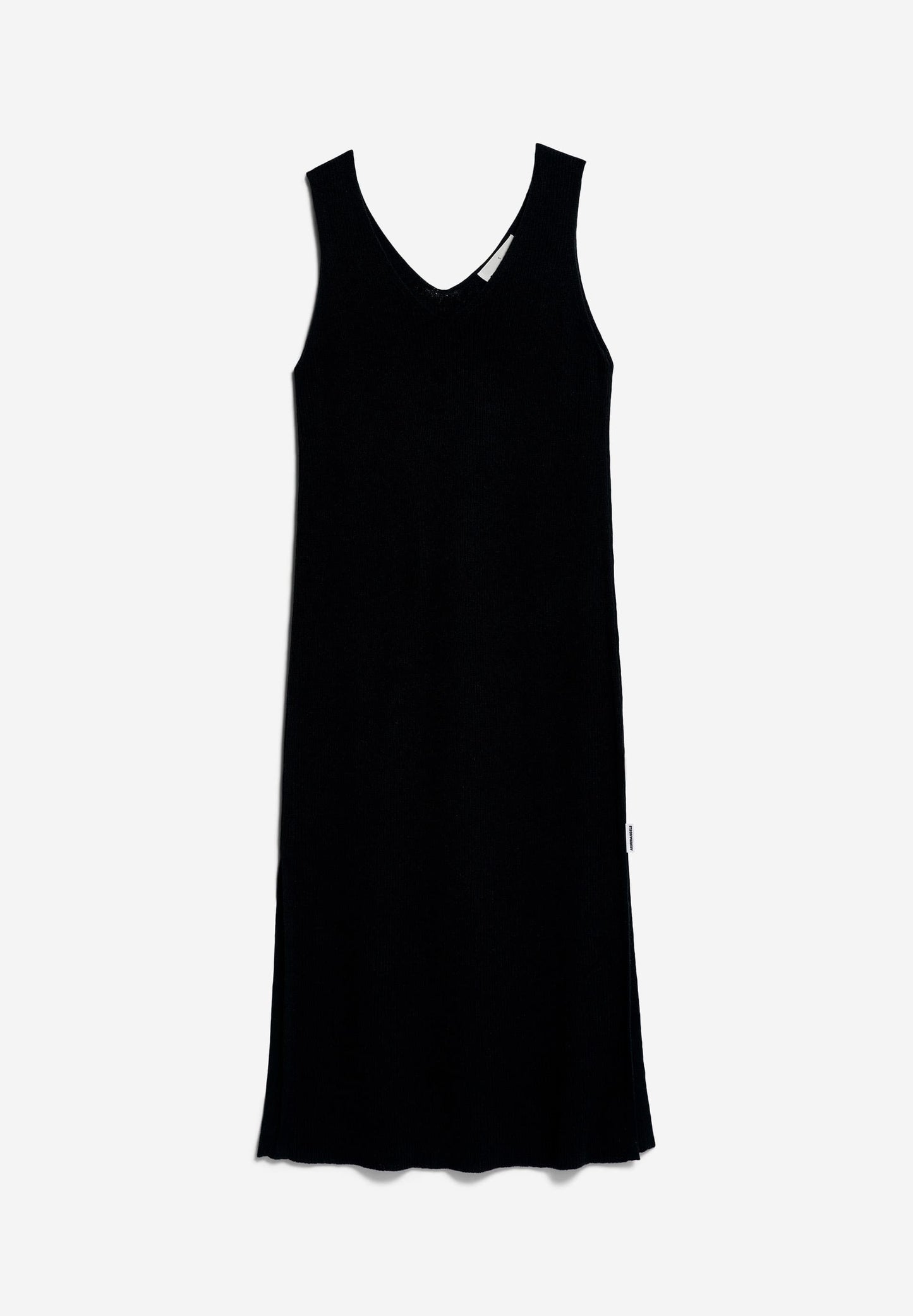 Robe longue maille en matières recyclées | Noir "caroliniaa lino black"