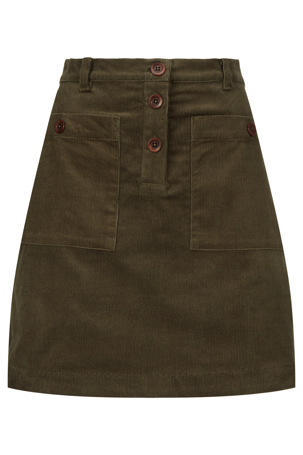 Jupe kaki velours en coton bio - carson corduroy skirt - khaki