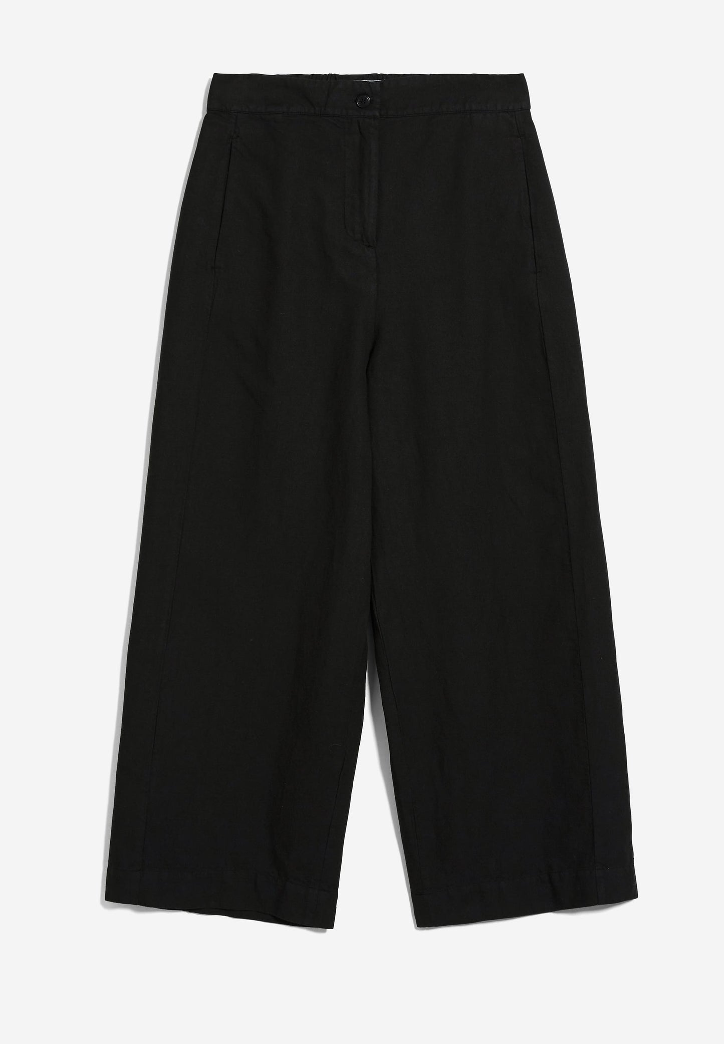 Pantalon noir en lin, coton bio et recyclé - carunaa lino black