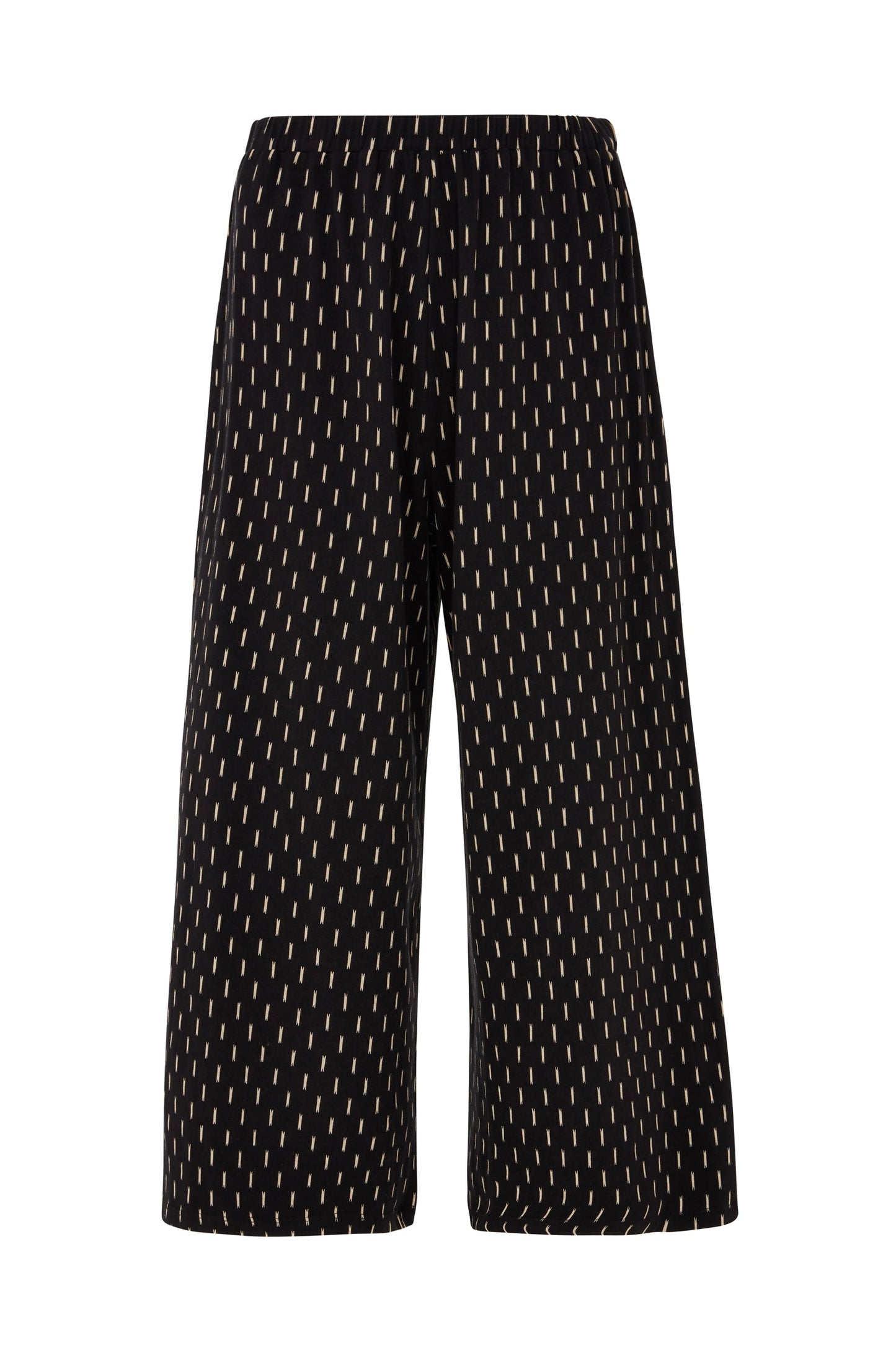 Pantalon 3/4 ample noir à imprimés blancs en coton bio - Chandre
