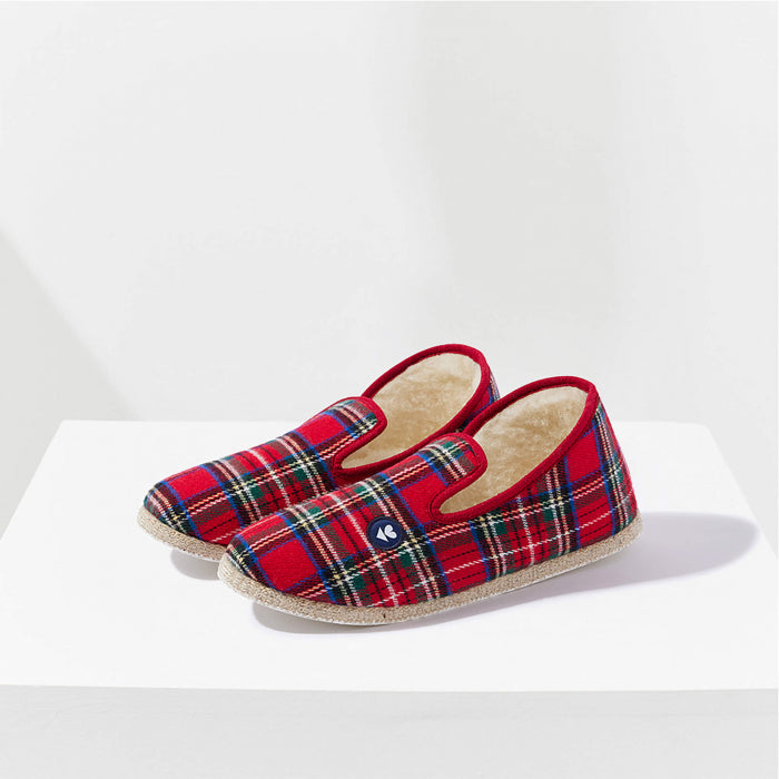 pantoufles en laine - rouge flamboyant