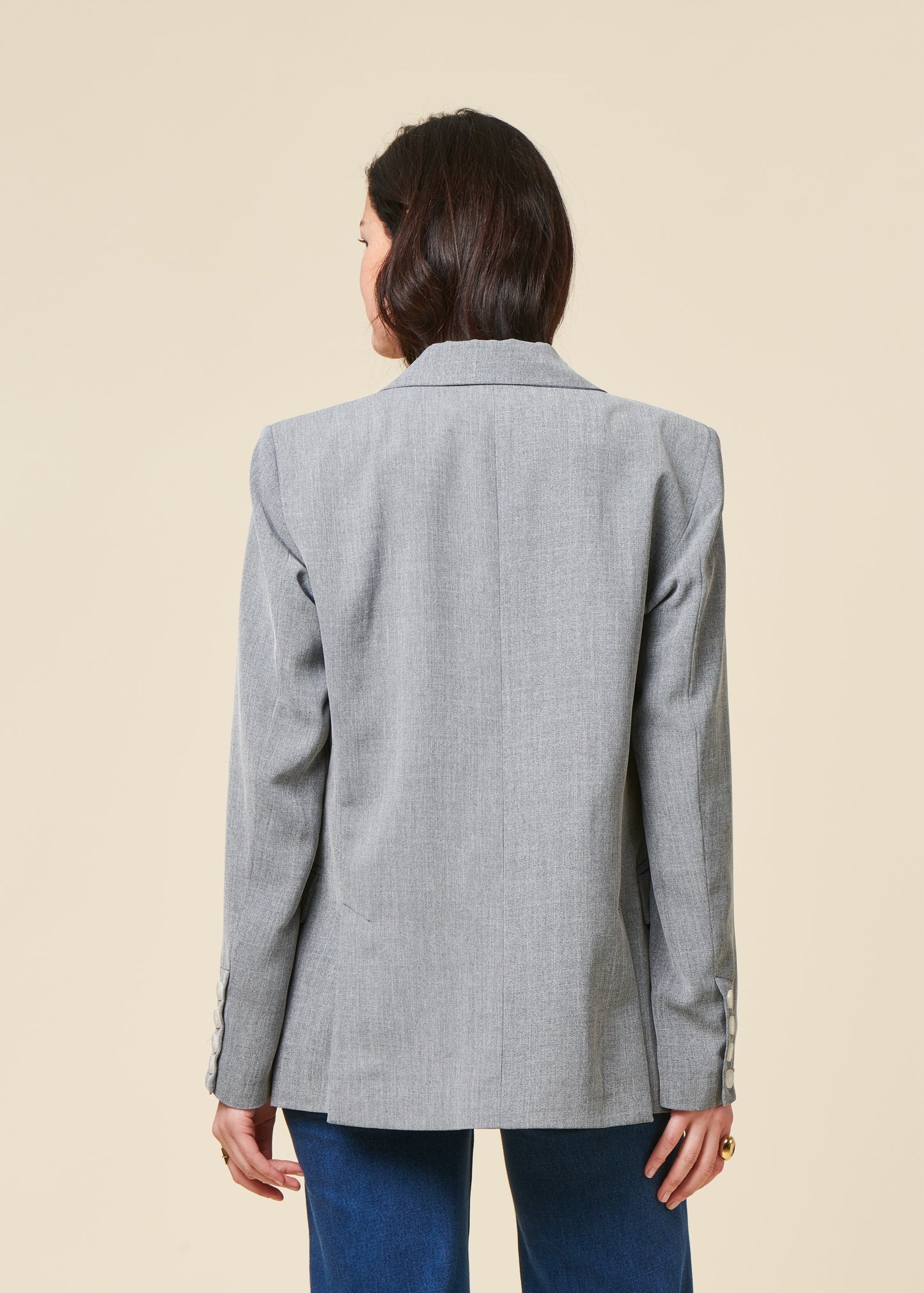 Blazer made in france en matière upcyclée | gris "lara"