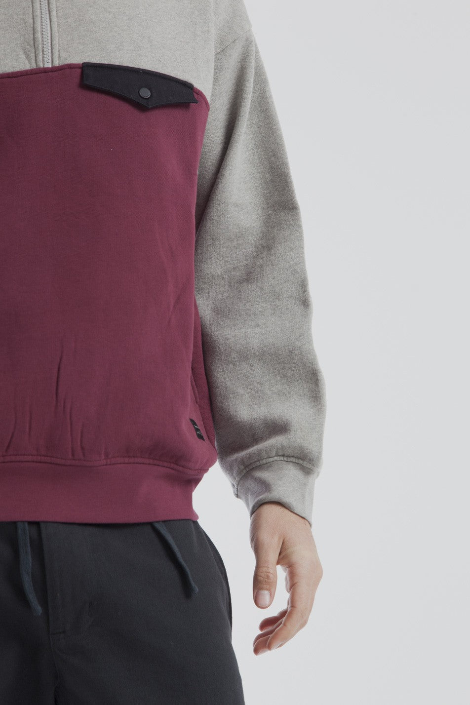 Sweat col zippé bicolore en coton bio - Challenger