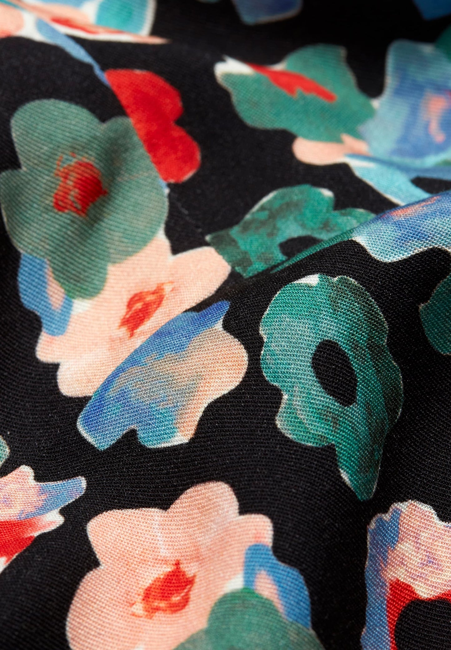Robe noire à motifs multicolores en viscose Ecovero - cintiaa sketch of