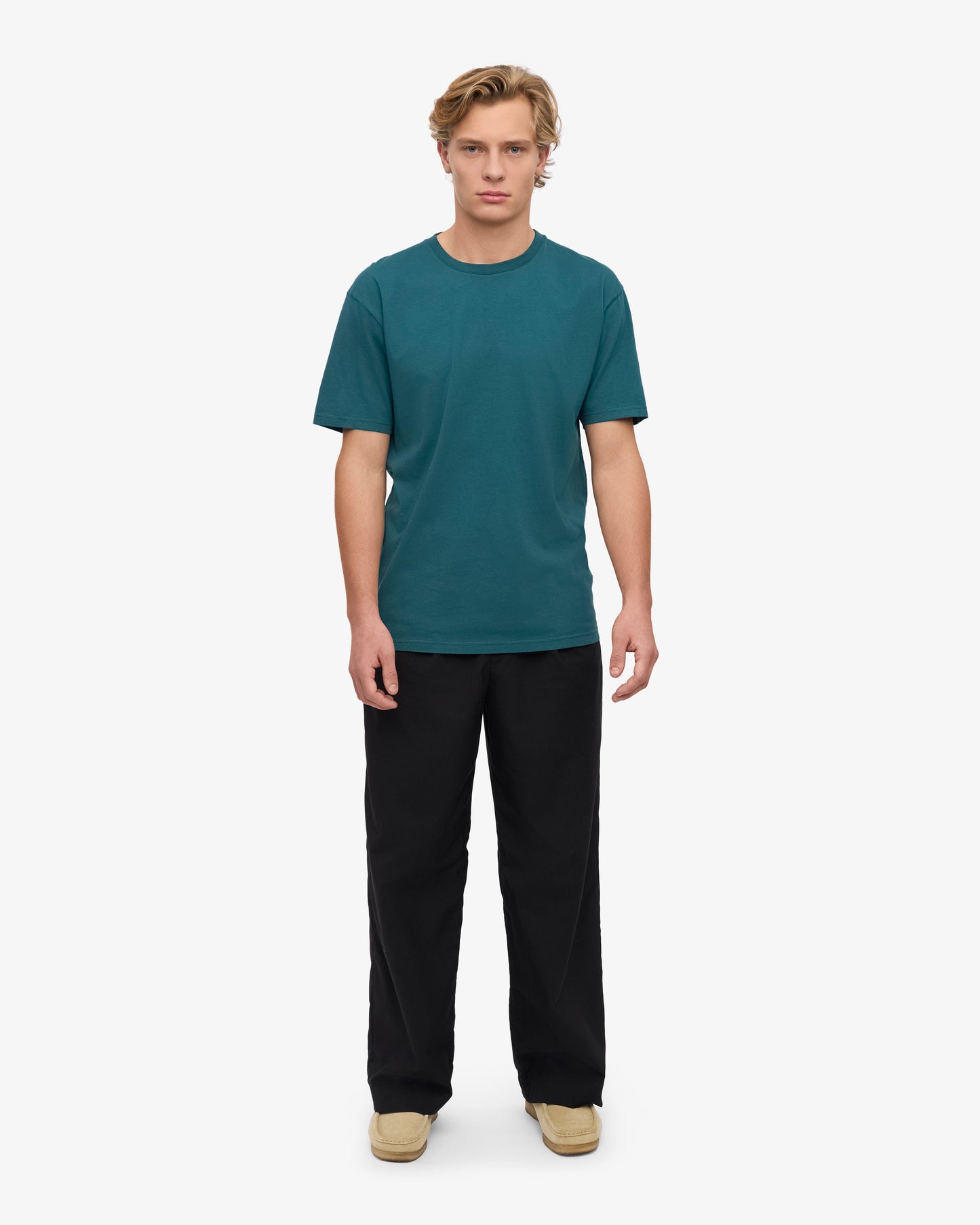 T-shirt manches courtes en coton bio | bleu vert "ocean green"