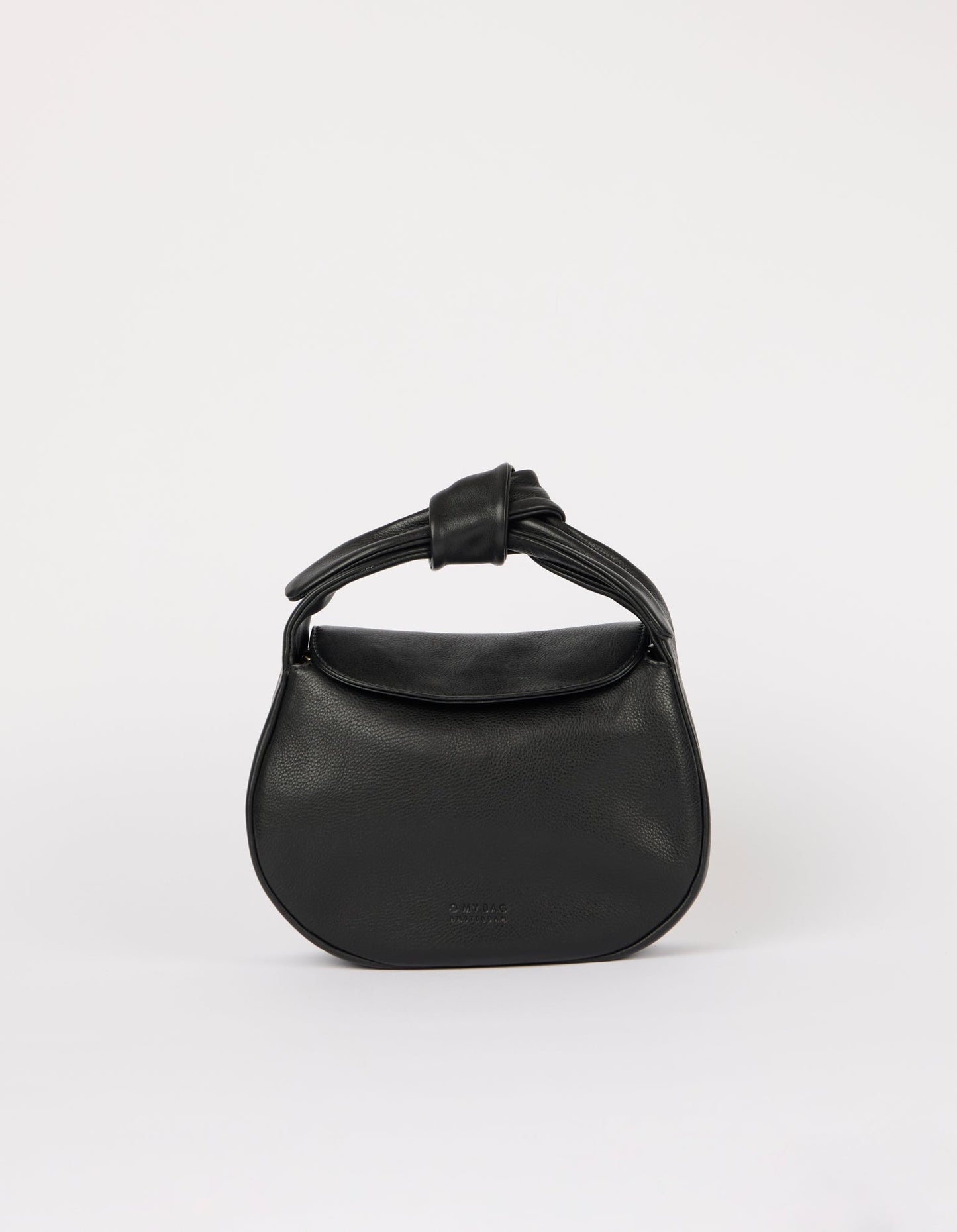 Sac à main en cuir certifié | noir " coco croissant black soft grain leather"