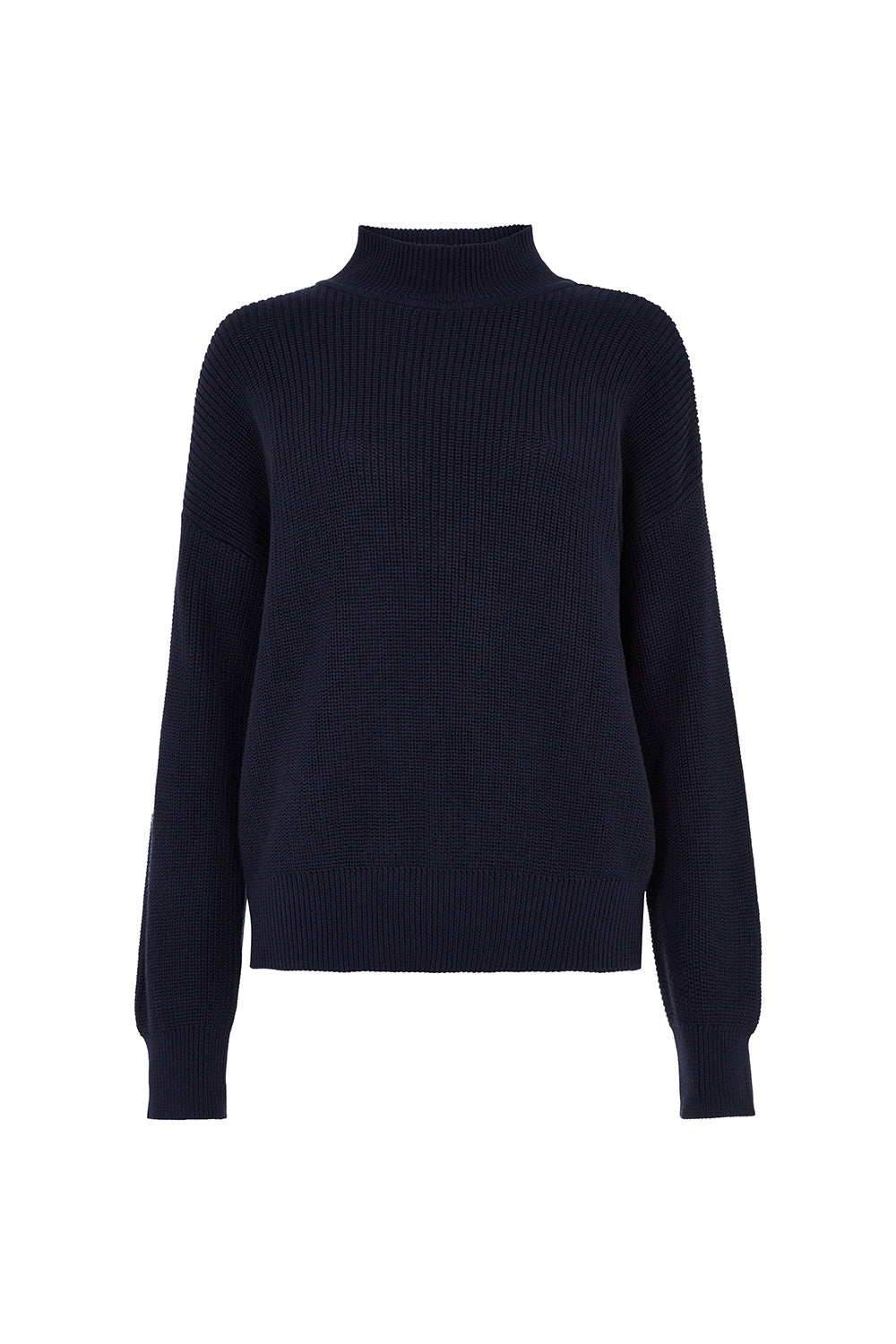 Pull col cheminée marine en coton bio - Cody navy