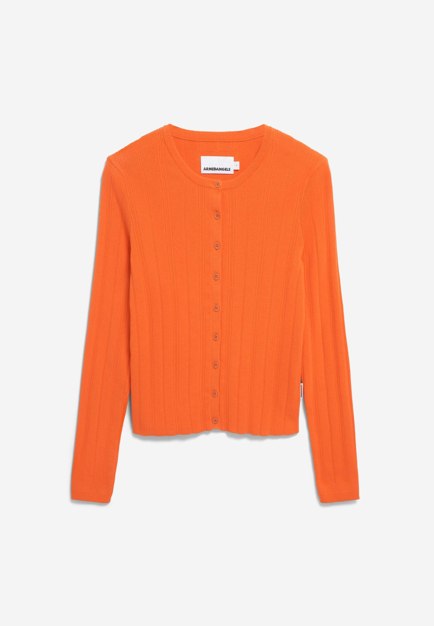 Gilet pointelle maille en coton bio | orange "cressidaa crepe - sunset orange"