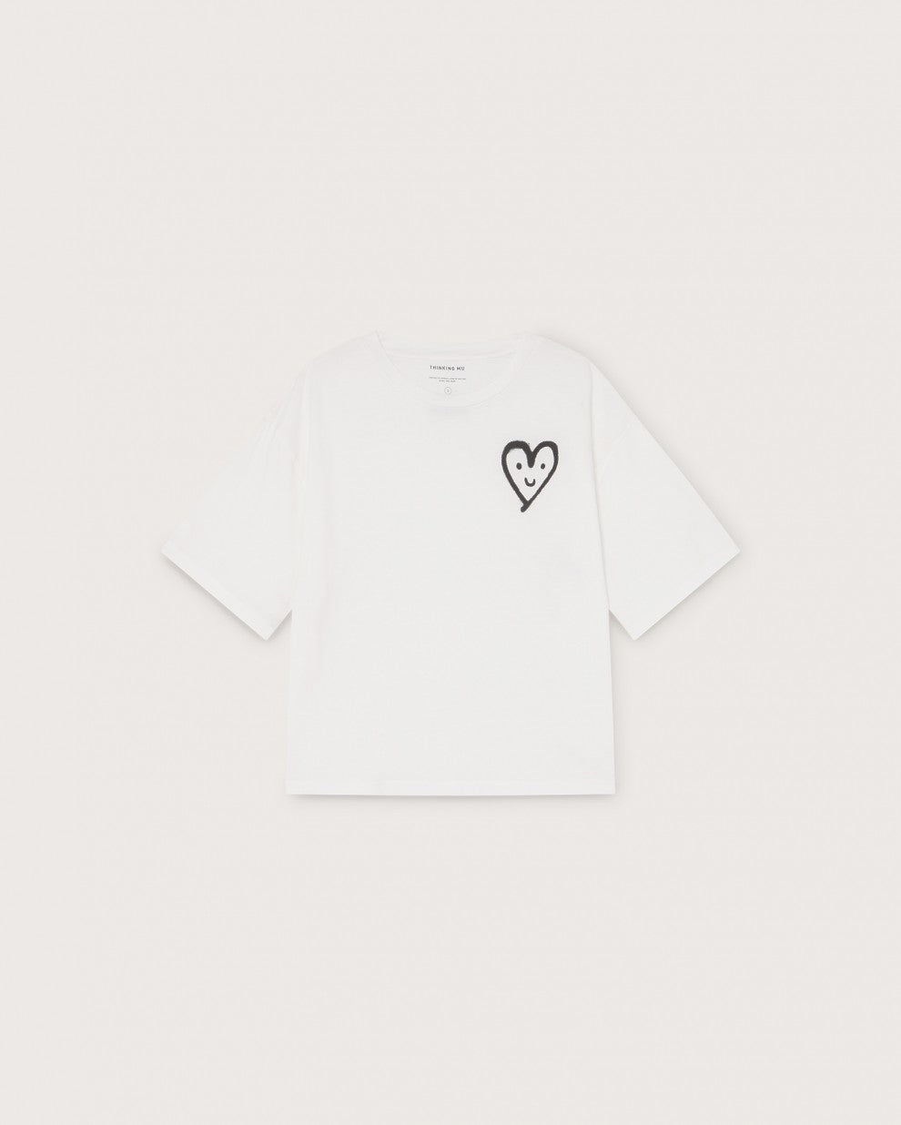 T-shirt imprimé blanc en coton bio - Cute heart
