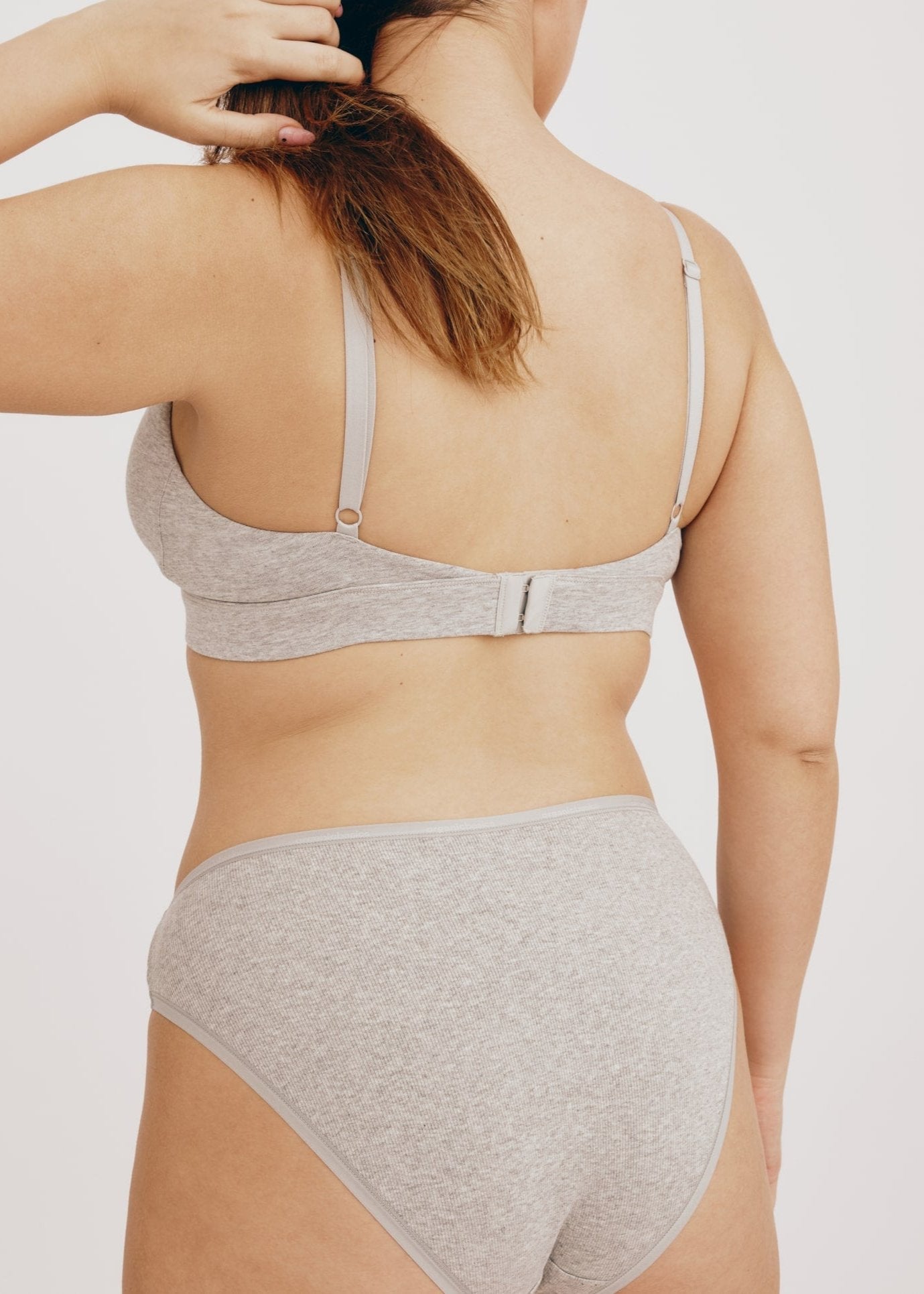 Soutien-gorge triangle en coton bio | gris "core v2 triangle bralette grey melange"
