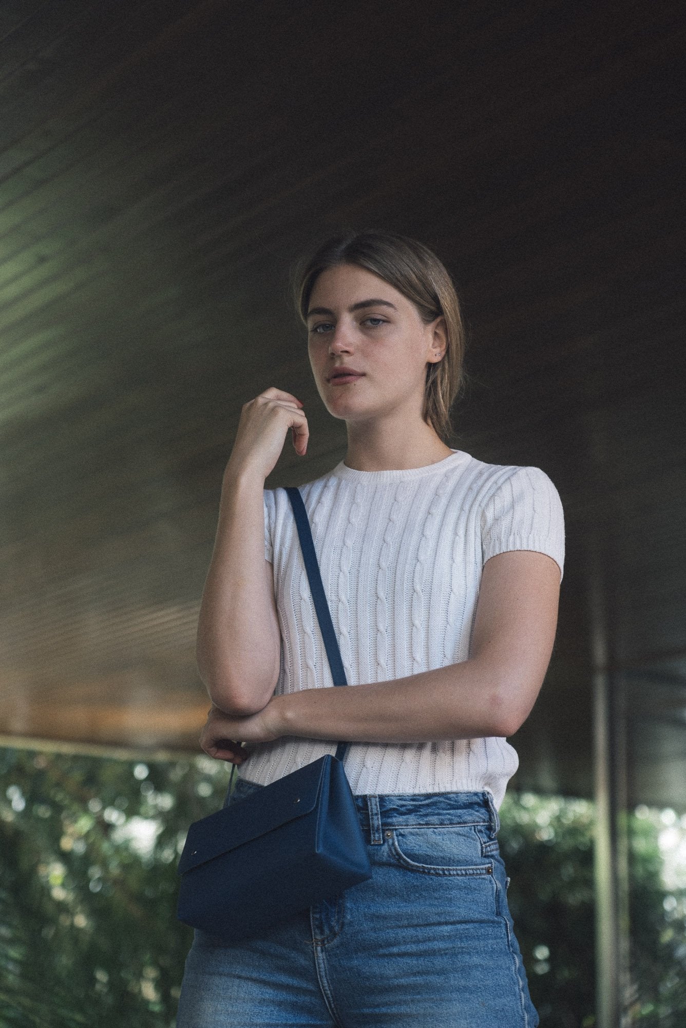 Sac marine en cuir recyclé - triangle bucket