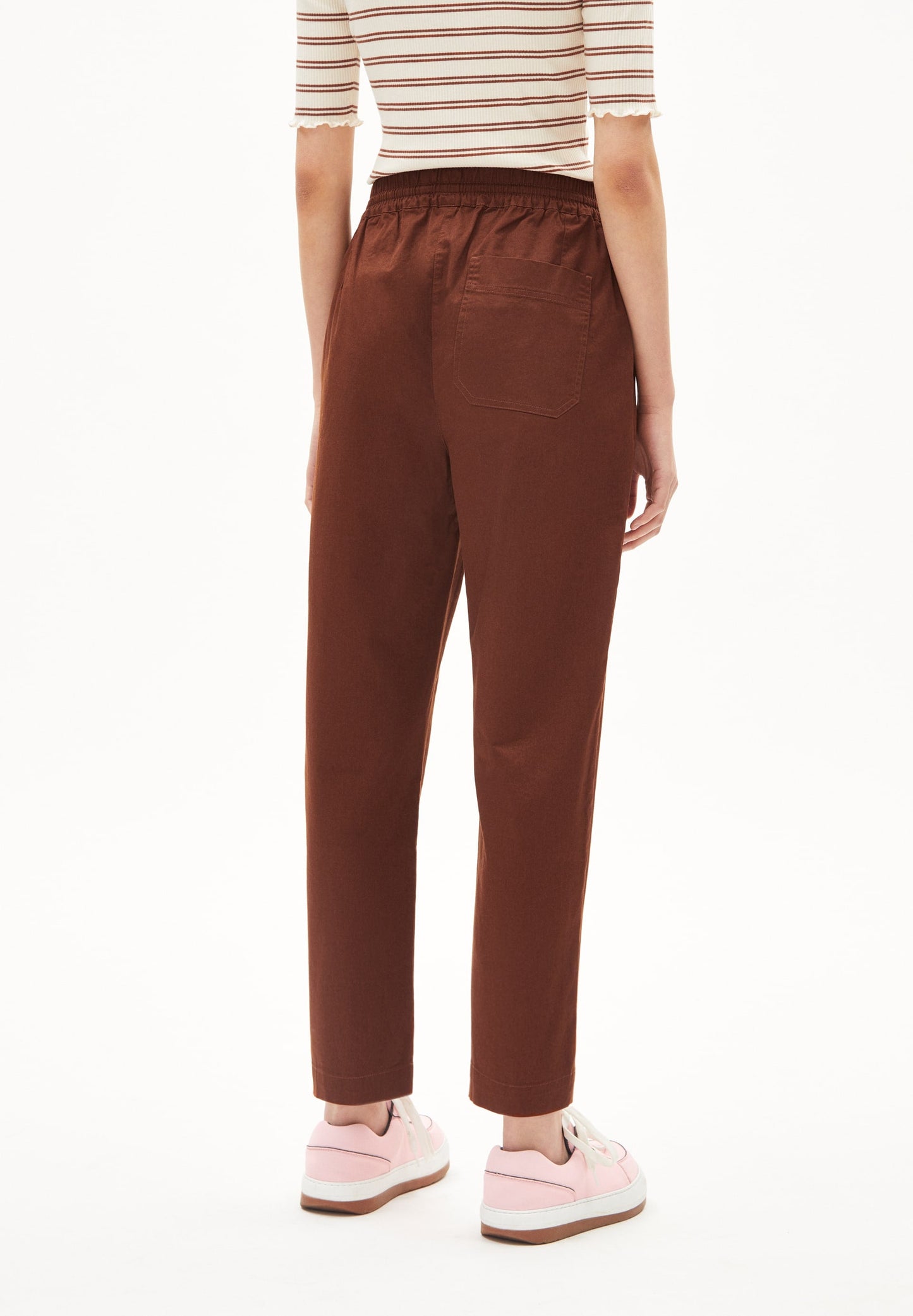 Pantalon carotte marron en coton bio - danyaa cacao