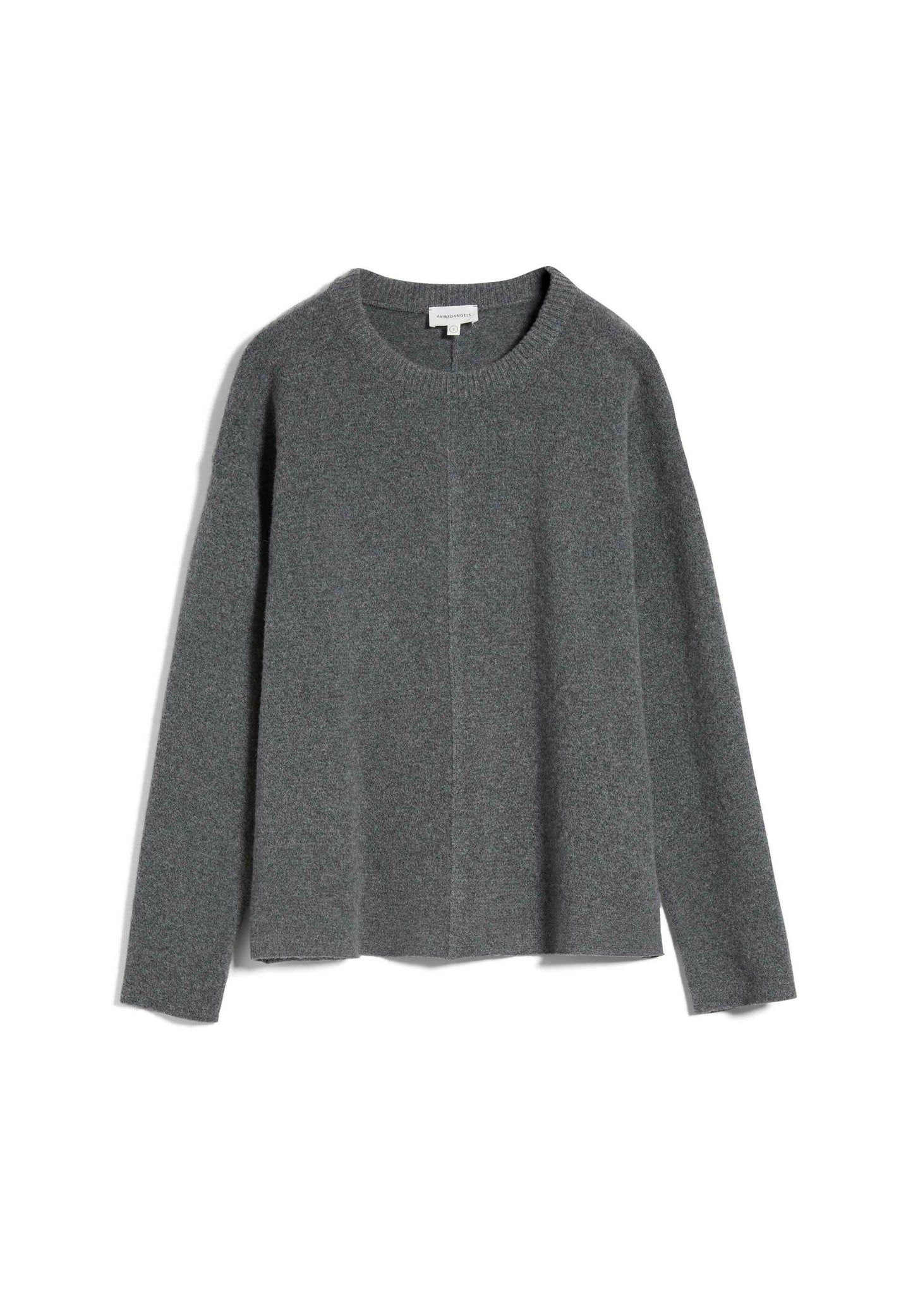 Pull gris en laine bio et recyclé - DARIAA mid grey melange