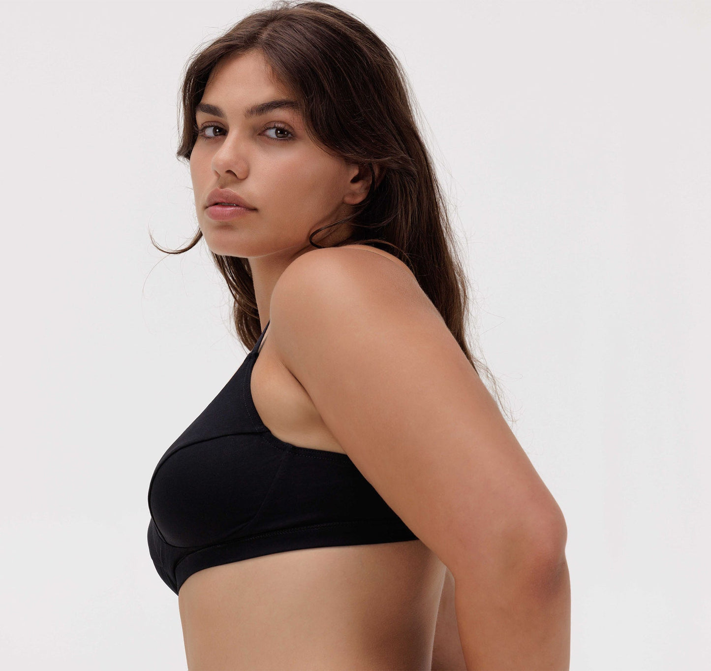 Brassière en coton bio | Noir "core classic bra black"