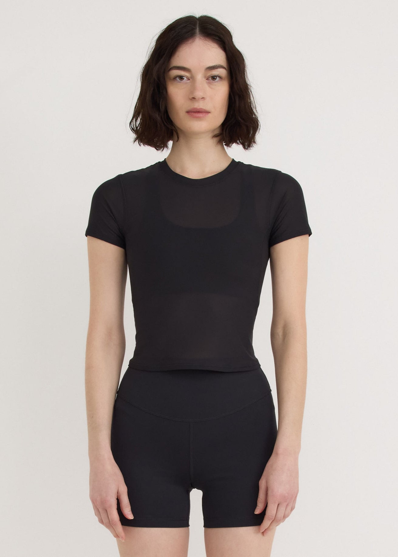 T-shirt en coton biologique | noir "mesh tee - black"