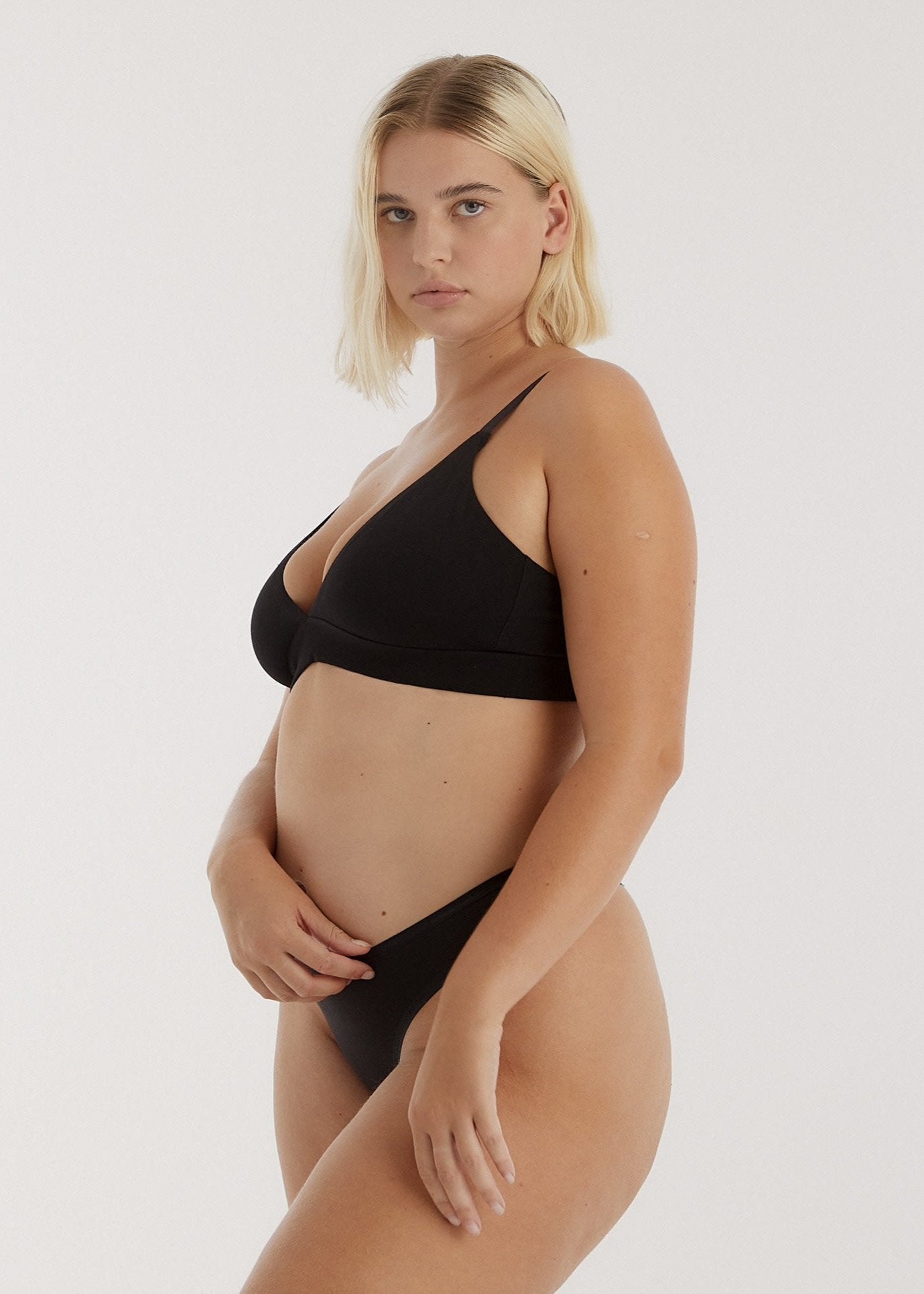 String en coton bio | noir "core thong black"