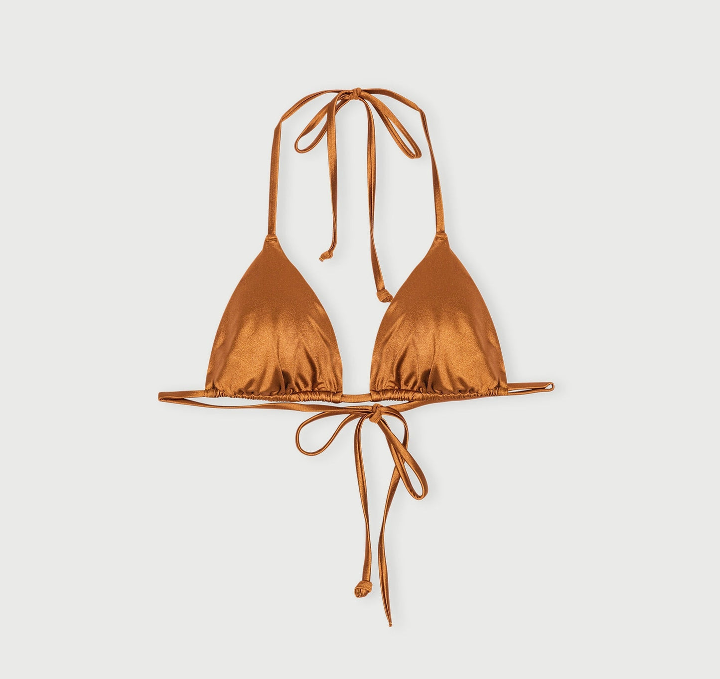 Haut de maillot en matières recyclées | cuivre "solar swim triangle bikini top - shimmer coast"
