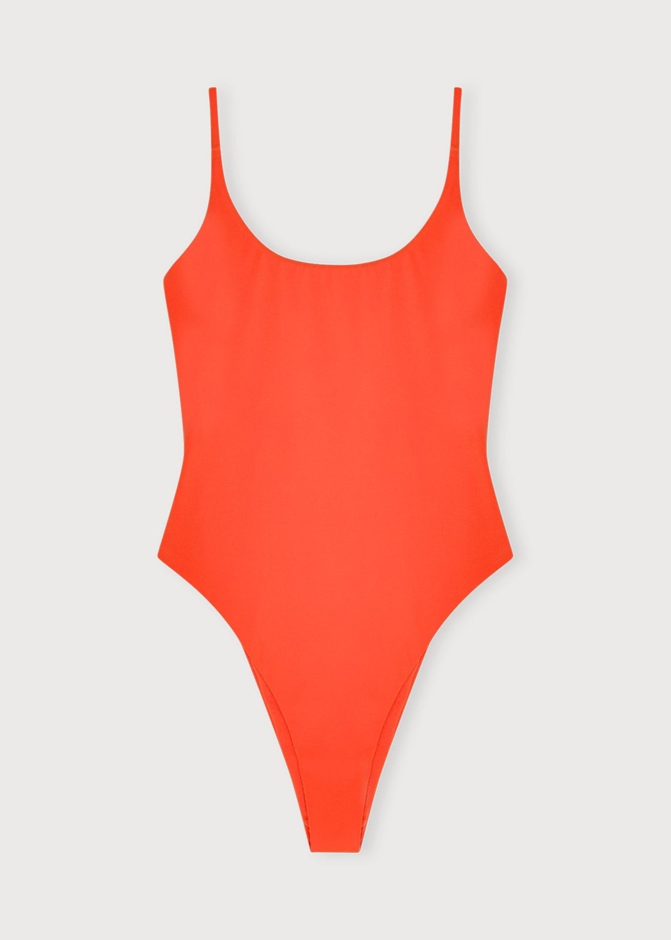 Maillot une pièce en matières recyclées | orange "Swim open back one-piece - blood orange"